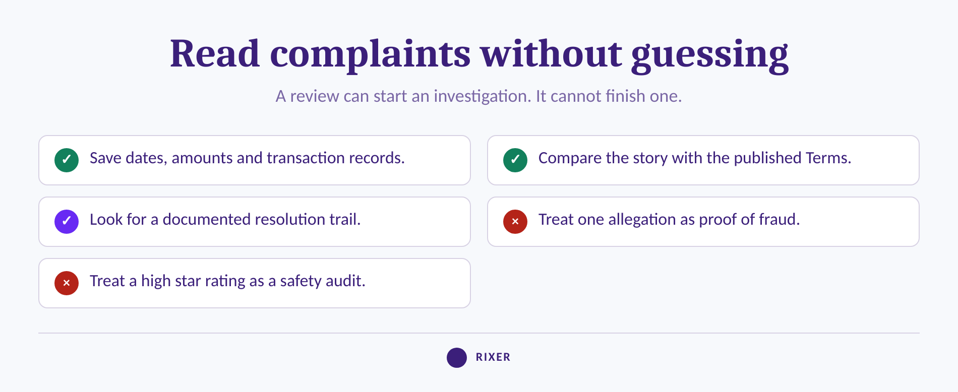 Checklist for separating a casino complaint from verified evidence