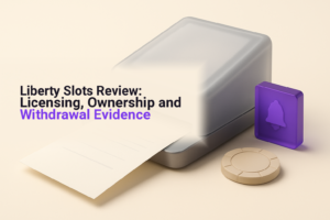 Casino chip and formal document examined under a magnifying lens