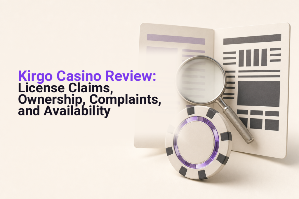 Casino chip under an inspection lens beside two conflicting regulatory documents
