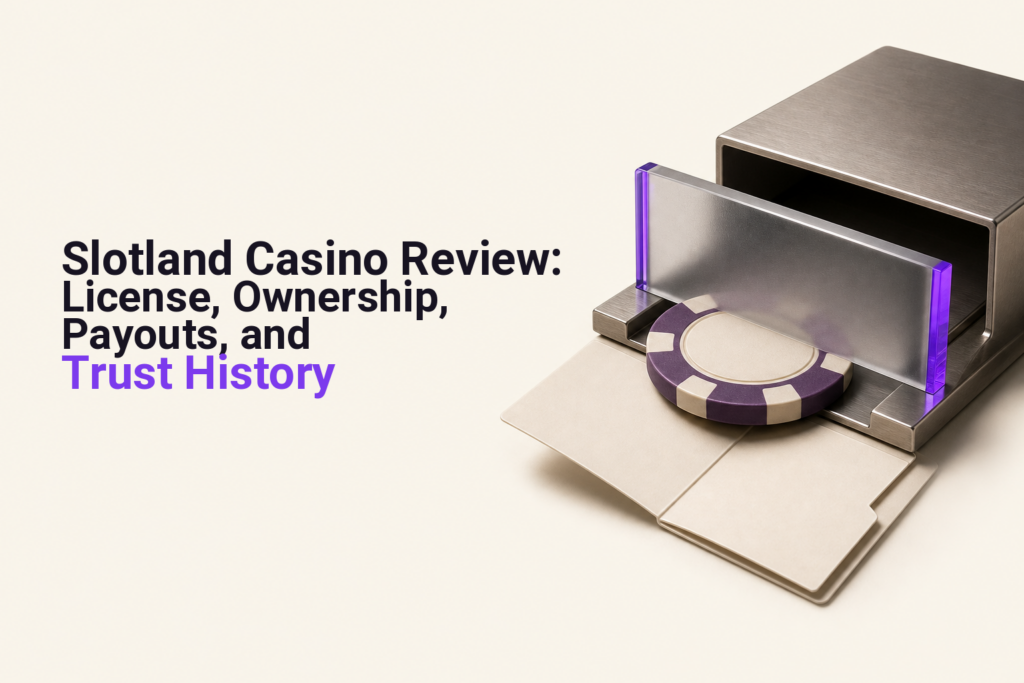 Casino chip and magnifying lens examining a formal licensing document